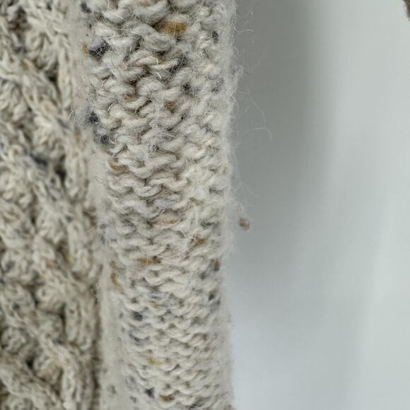 MJ Carroll Sweater Mens Large Beige Cable Knit Button Front Cardigan Hong Kong - Picture 10 of 12